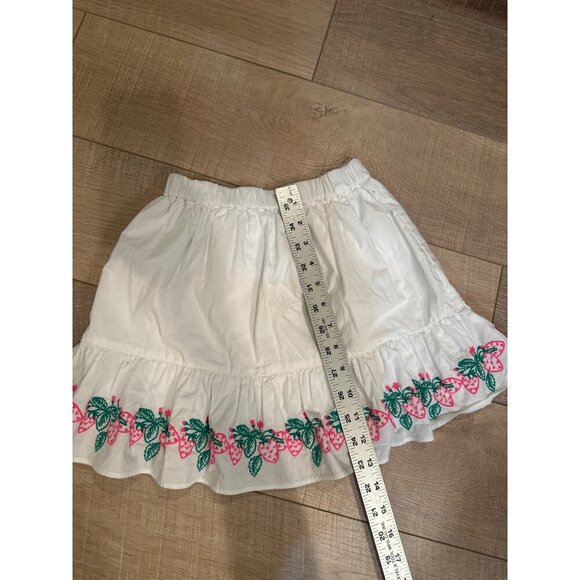 CREWCUTS GIRLS WHITE STRAWBERRY EMBROIDERED SKIRT 6-7 - Picture 3 of 7